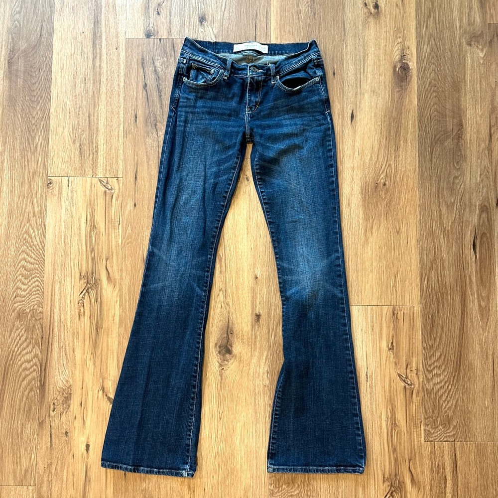 Abercrombie & Fitch Perfect Stretch Flare Jeans Dark Wash W26 L35 Low Rise 2L